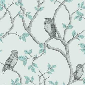 Decor Supplies Teal Duck Egg Silver Fd40638 Woodland Trees