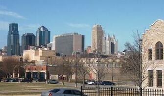 The Kansas City Skyline Seen From 18th And Vine District An