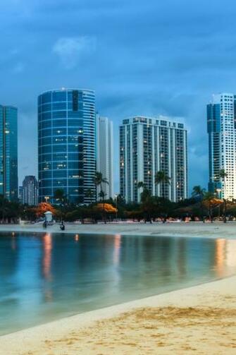Waikiki After Sunset iPhone 4s Wallpaper