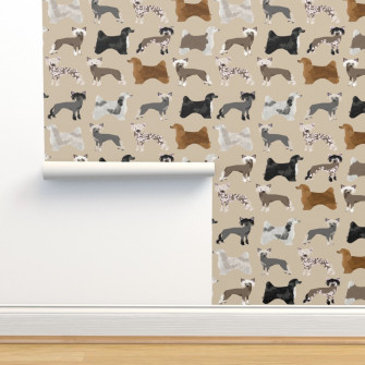 Chinese Crested Dog Hairless Powderpuff Wallpaper Spoonflower