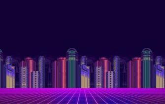 Wallpaper Minimalism The City Background Pixels 8bit