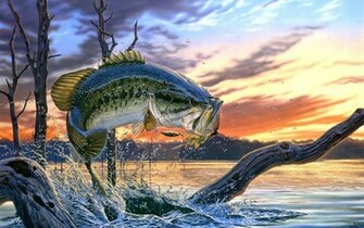Largemouth Bass Fishing Wallpaper Screensaver Flipped Image