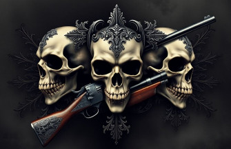 Skulls And Guns Wallpaper