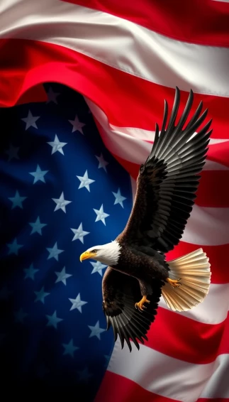 American Flag With Eagle Wallpaper