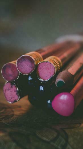 Wallpaper Pencils Eraser Close Up iPhone