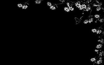 Black Flowers Wallpaper Grasscloth