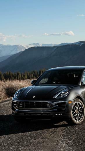 Porsche Macan Black Road Mountains Cars