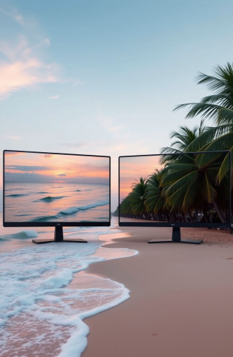 Dual Monitor Wallpaper Beach