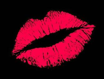 Pink Lips Black Wall Mural Photo Wallpaper Kiss