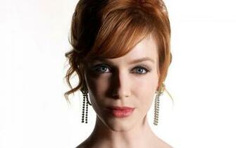 Christina Hendricks With Long Ear Jewellery Wallpaper HD