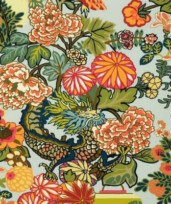Schumacher Chiang Mai Dragon Wallpaper House Of Ruby Interior Design