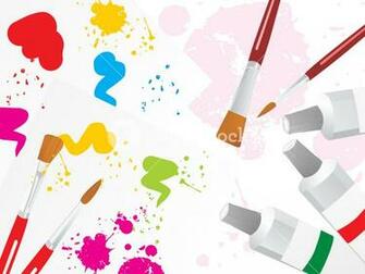 Color Palette Background With Brush And Tube Royalty