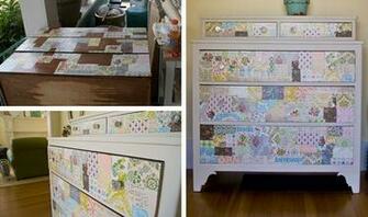Use Vintage Wallpaper On An Old Dresser Diy Home Decor Ideas A