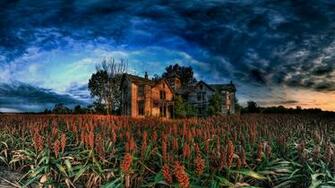 Sunset Wallpaper Old House