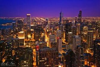 Chicago Skyline At Night V2 By Nightline