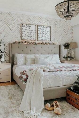 Wood Wallpaper Farmhouse Herringbone