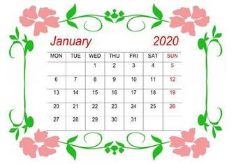 Cute January Calendar Floral Wallpaper For Desktop iPhone