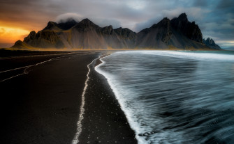 Beach Foam Iceland Mountain Nature 4k HD Wallpaper Image