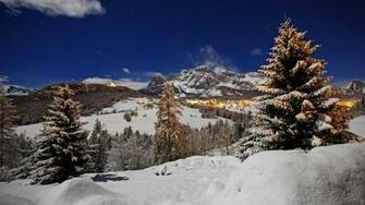 Cortina D Ampezzo Full Moon And Meters Of Snow WqHD