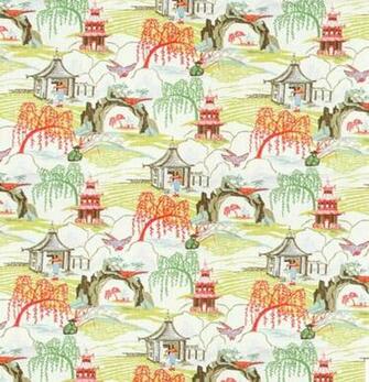 Chinoiserie Fabric Wallpaper Toile