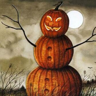 Pumpkins Man On Halloween Day iPad Wallpaper HD