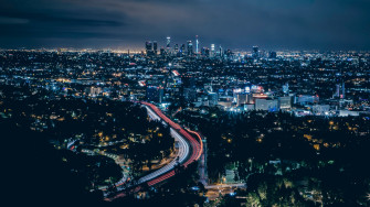 Wallpaper 4k Los Angeles Usa Skyscrapers Night Top