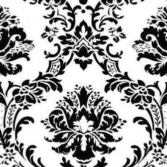 Black And White Victorian Damask Wallpaper