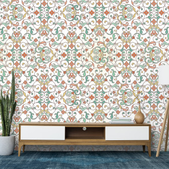 Traditional Wallpaper Dds487 Red And Wine Decor