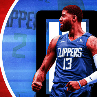 En Paulgeorge Von Den Los Angeles Clippers In Aktion Wallpaper