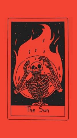 Red Skeleton Cart Aesthetic Wallpaper On We Heart It