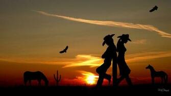 Cactus Cowboy Western Romance Wallpaper