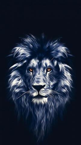 Lion Face Art iPhone Wallpaper Animal