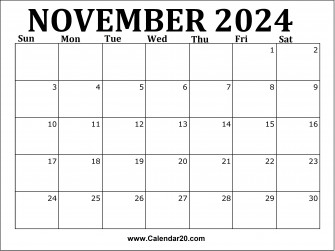 November Calendar Desktop Wallpaper