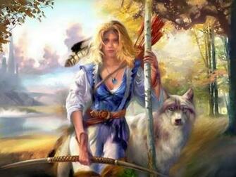 High Resolution Girl With Wolf Desktop Laptop Ed In