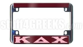 This Kappa Delta Chi Motorcycle Tag Frames All Standard License Plates