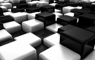 Black And White 3d Cubes Wallpaper