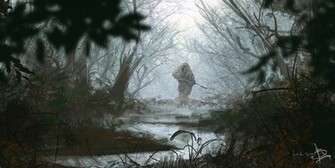 Wallpaper Sniper Camouflage Artwork Gilly Suit Ghillie