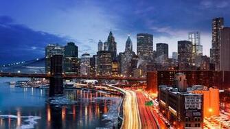 Manhattan New York At Night HD Wallpaper Vactual Papers
