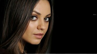 Mila Kunis Face Closeup Black Hair Pink Lips
