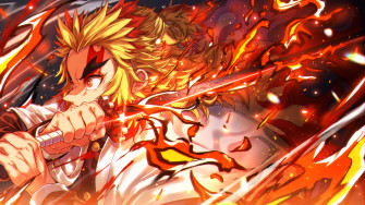 Blazing HD Kyojuro Rengoku Wallpaper