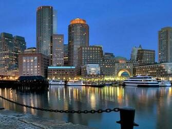 Boston City Night Life Wallpaper