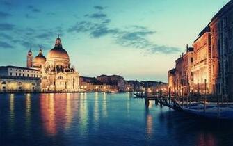 Sunset Venice Italy City Skyline Canal Cities St Peter