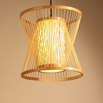 Ankur Sylo Natural Bamboo Cane And Fabric Pendant Light At The Lowest Wallpaper
