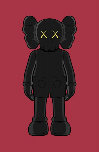 Kaws Red Companion Poster Defining Wallpaper