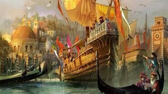 Ships Fantasy Art Artwork Medieval Wallpaper