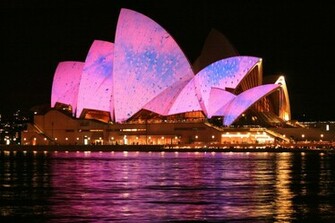 Lights Up Sydney Opera House At Night HD Wallpaper For Desktop