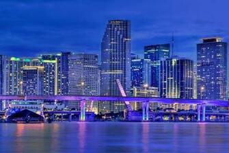 Miami Florida Skyline Wallpaper At Night