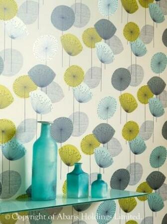 Wallpaper Dandelion Clocks Chaffinch Sandersons Fabrics