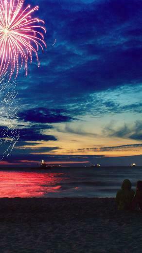 Ios7 Summer Fireworks Parallax HD iPhone iPad Wallpaper