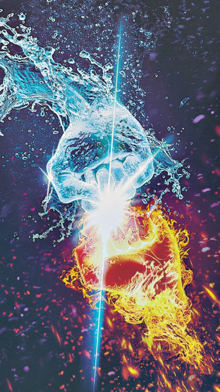 iPhone Pro Max Water And Fire Wallpaper